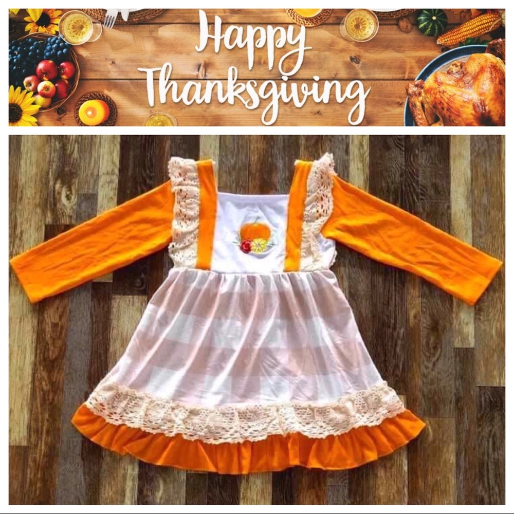 Thanksgiving Pumpkin 🎃 Cute embroidered dress